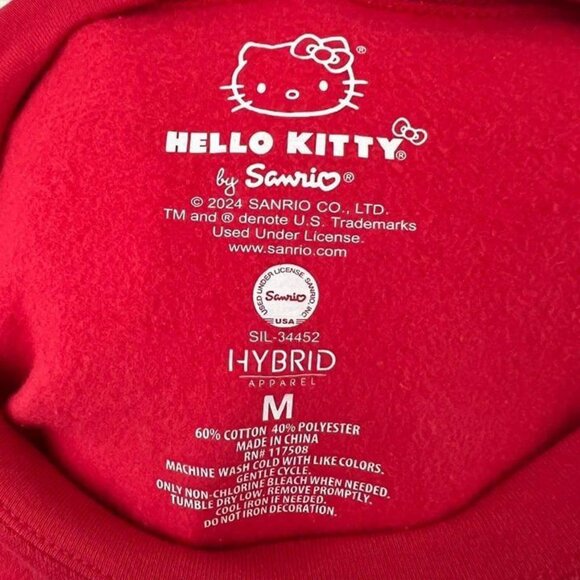 Sanrio Hello Kitty Womens Crewneck Sweater Red Size M - Picture 2 of 2